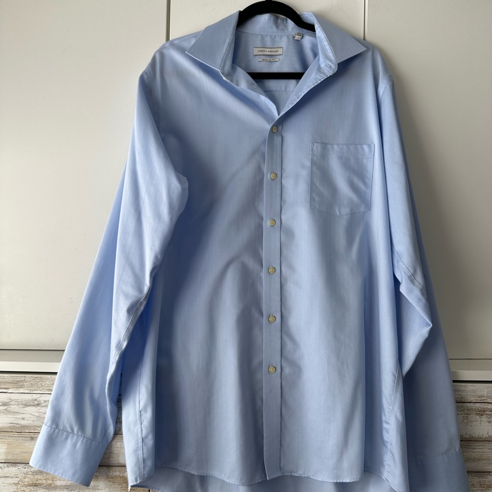 👔 Joseph Abboud Men’s 17 38/39 Tall Light Blue Non-Iron Dress Shirt